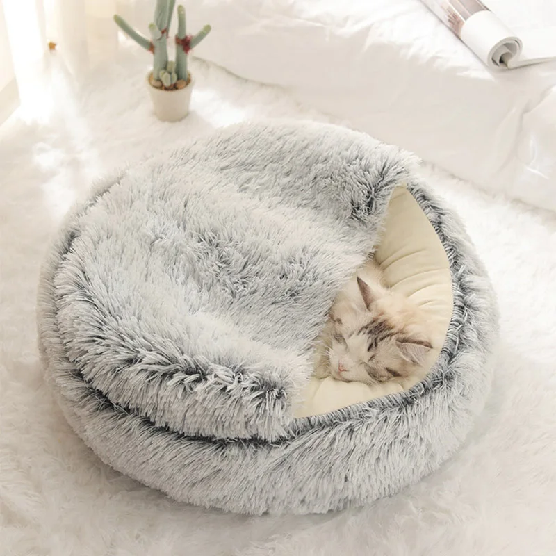 Cats Round Plush Bed