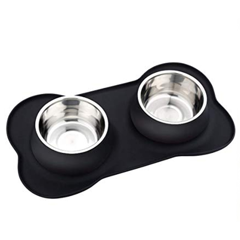 Silicone Dogs Double Bowl