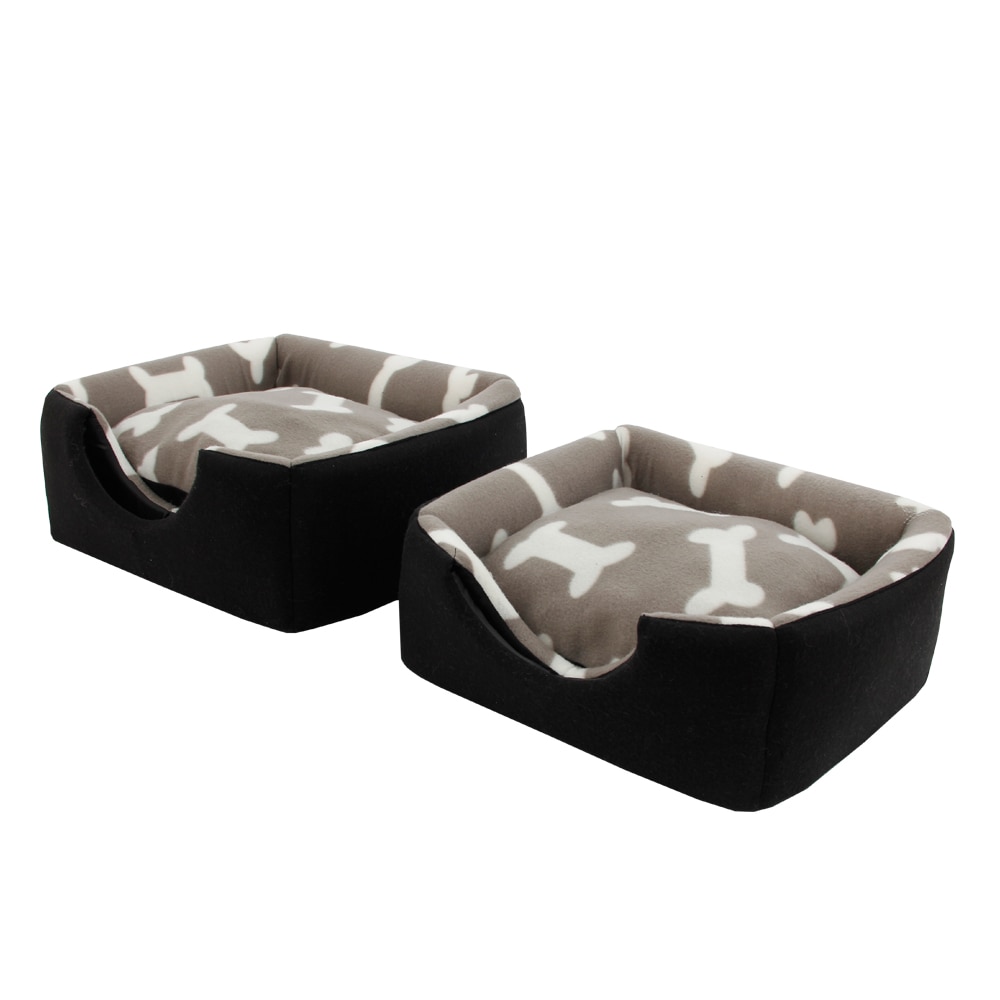 Dog Bed with Bones Print