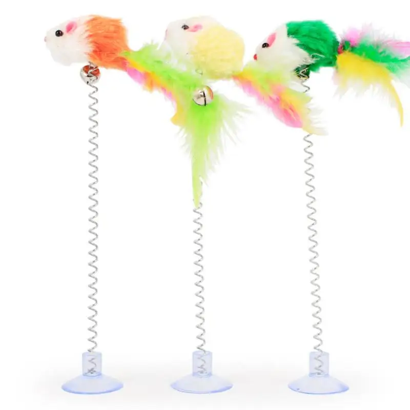 Spring Feathers Cat Toy with Suction Cup