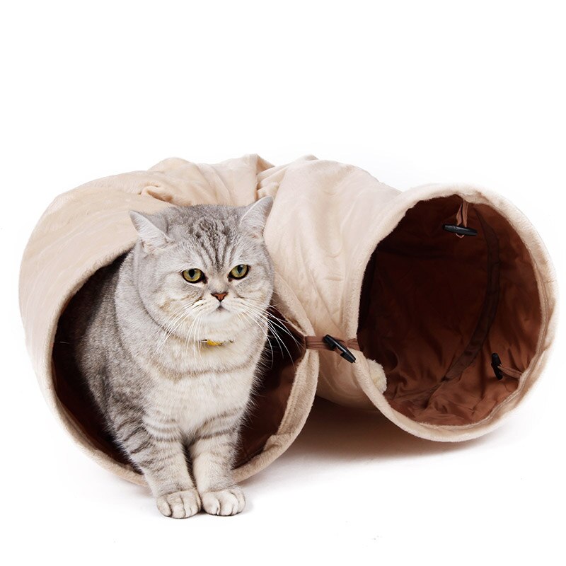 Foldable Long Tunnel with Ball Toy for Cats